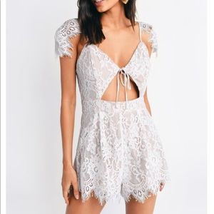 TOBI White lace romper